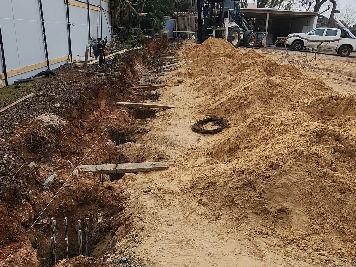 קיר דיפון אודים - עבודות תשתית